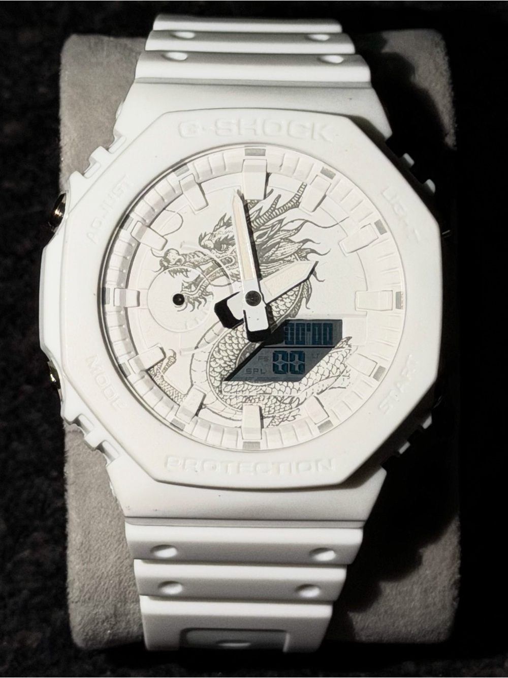 G-Shock White Dragon Analog-Digital Watch